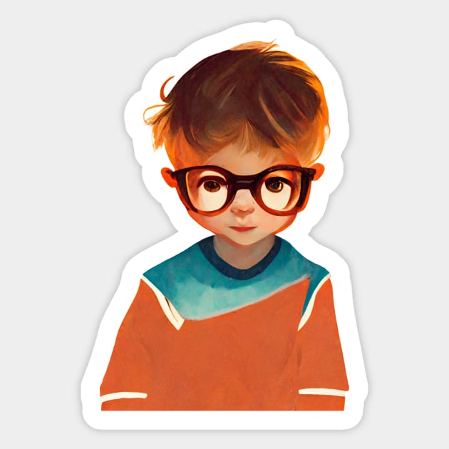 Smart kid with big glasses